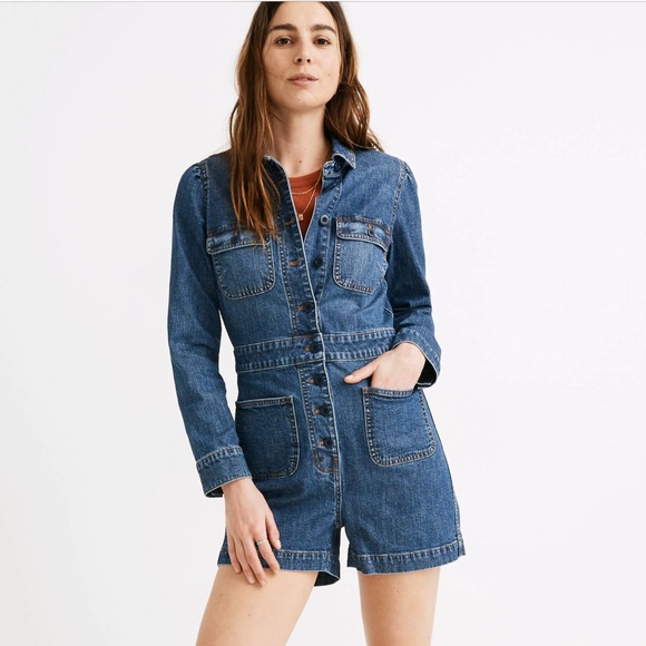 Madewell Denim Romper - Picture 1 of 7
